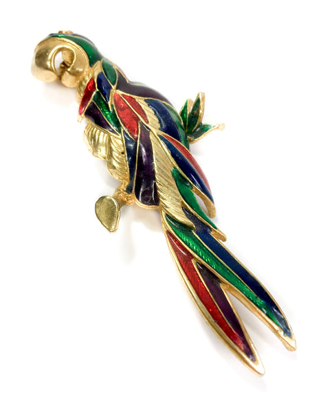80s vintage parrot brooch/pin, quite large 💌 FREE SHIPPING