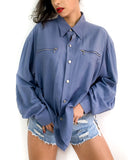 80s vintage unisex shirt, zipped front pockets