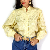 80s vintage embroidered blouse