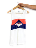 80s vintage Adidas unisex tank top. White with a large red and blue logo.