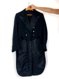 50s vintage black tailcoat, satin collar and buttons