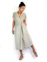 80s vintage raw knit midi dress, short sleeves