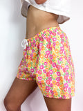 80s/early 90s vintage mini short, bright floral print