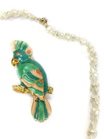 70s vintage parrot brooch and necklace set 💌 FREE SHIPPING