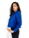80s vintage quilted evening jacket, no closure