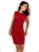 70s vintage red and gold Cheongsam dress