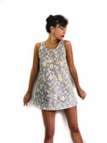 60s vintage mini dress, daisy print