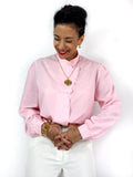 Early 90s vintage candy pink blouse