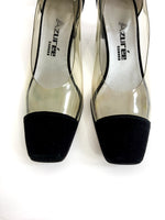 80s/early 90s vintage clear and black pumps