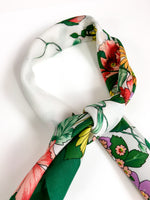80s vintage scarf, delicate floral print 💌 FREE SHIPPING