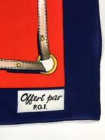 80s vintage classic equestrian print European scarf 💌 FREE SHIPPING