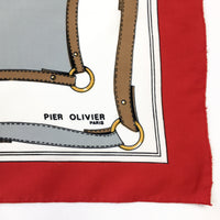 80s vintage Pier Olivier equestrian theme scarf 💌 FREE SHIPPING