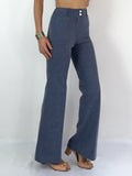 70s air-force blue high waist bell-bottom pants, FR 36 (USA 4, UK 8)