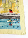 60s vintage collector silk scarf, 1962 "France" liner inauguration 💌 FREE SHIPPING