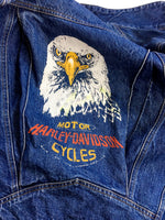 80s vintage "Harley Davidson" customized denim jacket