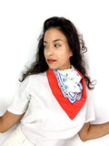 80s vintage scarf, bandanna-like fabric and size 💌 FREE SHIPPING