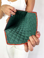 70s vintage off-white quilted "Provençal" clutch/pouch