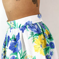 60s vintage high waist floral print skirt