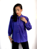 80s vintage blouse, bow collar