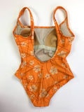 70s vintage orange retro one-piece swimsuit