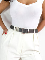 80s vintage leather waist belt