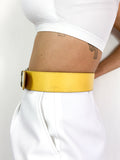 80s vintage leather waist belt, arrow buckle