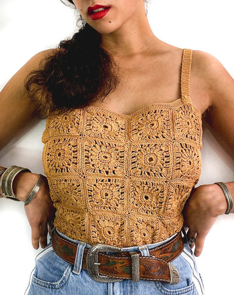 60s/70s vintage crochet tank top