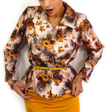 60s/70s vintage super retro peplum blouse