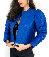 80s vintage quilted evening jacket, no closure