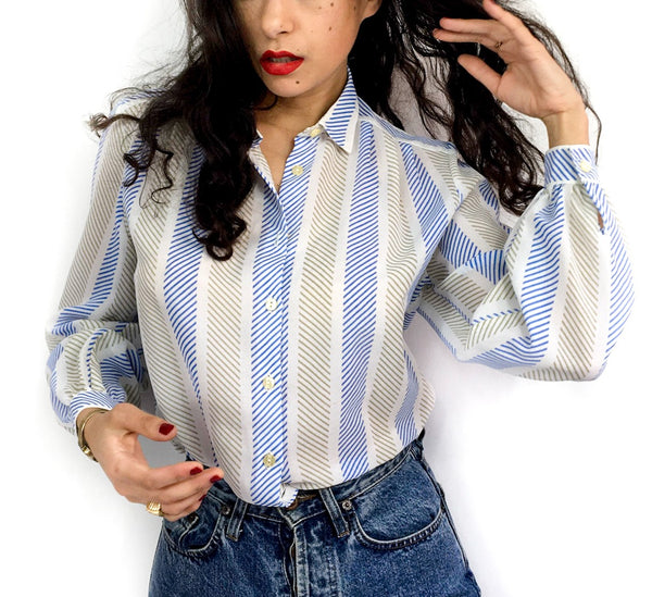 70s/early 80s vintage blouse, retro cut