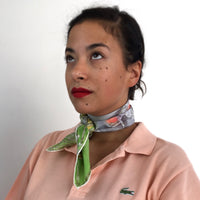 50s vintage 100% silk scarf, French designer 💌 FREE SHIPPING