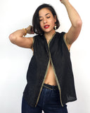 70s vintage black and gold vest