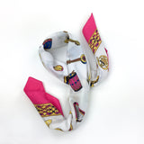 80s vintage scarf, "instruments" theme 💌 FREE SHIPPING