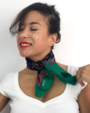 80s vintage scarf, jewel theme 💌 FREE SHIPPING