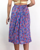 70s vintage harlequin print sheer high-waist pencil skirt