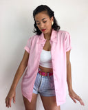 80s vintage candy pink blouse