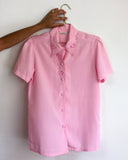 80s vintage candy pink blouse