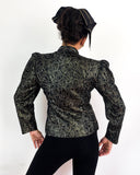 80s vintage Guy Laroche PARIS jacket, gold brocade print