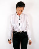 80s vintage shirt, row of triple black buttons
