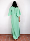 70s vintage mint green maxi dress