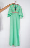 70s vintage mint green maxi dress