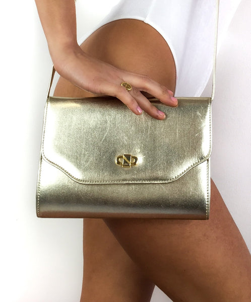 80s vintage small gold purse