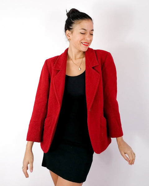 Red Jacket for Women, Red Wool Blazer Womens, Classic Womens Blazer, Womens  Wool Blazer, Office Wear Women, Red Blazer 
