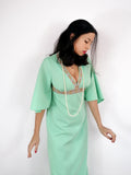 70s vintage mint green maxi dress