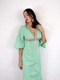 70s vintage mint green maxi dress