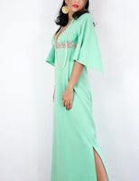 70s vintage mint green maxi dress