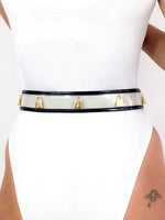 80s vintage transparent Karl Lagerfeld PVC waist belt