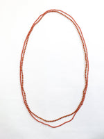 70s vintage pair of brick red beaded necklaces 💌 FREE SHIPPING