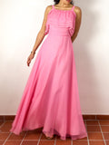70s vintage baby pink prom dress
