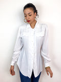 80s vintage white blouse, lace details